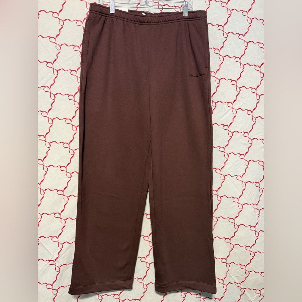 NWT Champion Dark Brown Wide Leg Fleece Sweatpants - XL